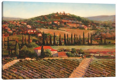 Tuscan Villa Canvas Art Print - Vineyard Art