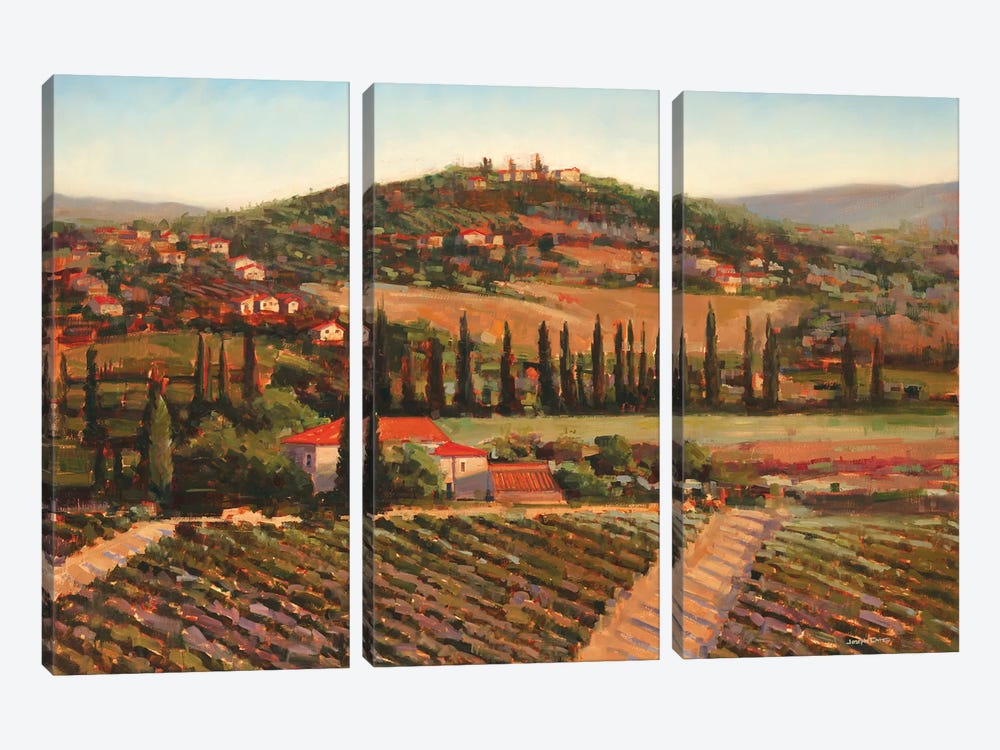 Tuscan Villa by Joseph Cates 3-piece Canvas Print