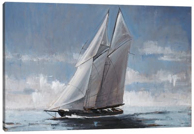 Full Sail Canvas Art Print - Sailboat Art