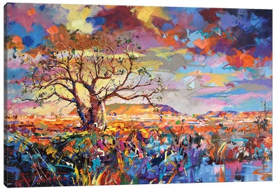 Boab Trees III Canvas Art Print - Jos Coufreur