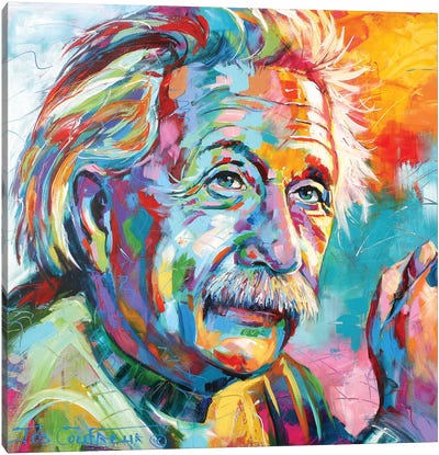 Einstein Canvas Art Print - Jos Coufreur