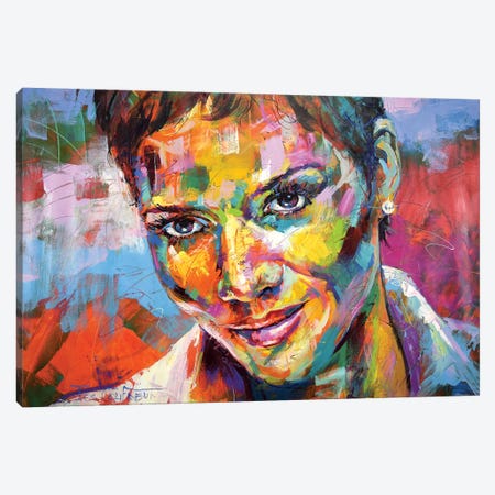 Halle Berry Canvas Print #JCF123} by Jos Coufreur Canvas Artwork