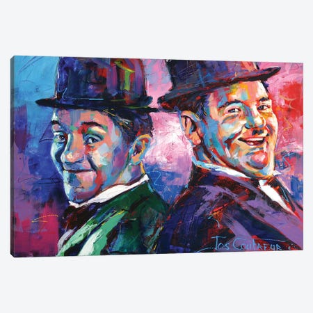 Laurel and Hardy Canvas Print #JCF130} by Jos Coufreur Canvas Print