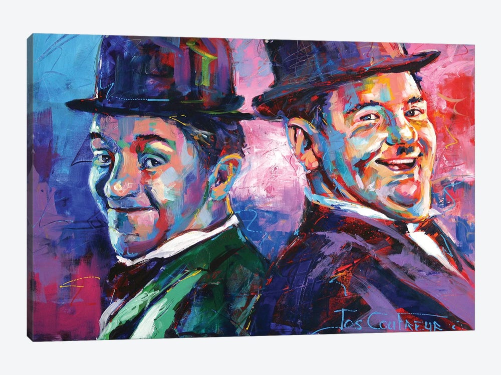 Laurel and Hardy by Jos Coufreur 1-piece Canvas Print