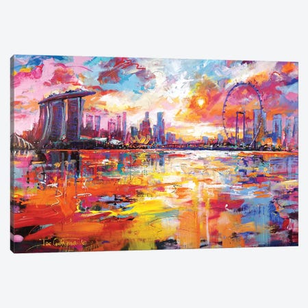 Singapore Skyline Canvas Print #JCF145} by Jos Coufreur Canvas Print