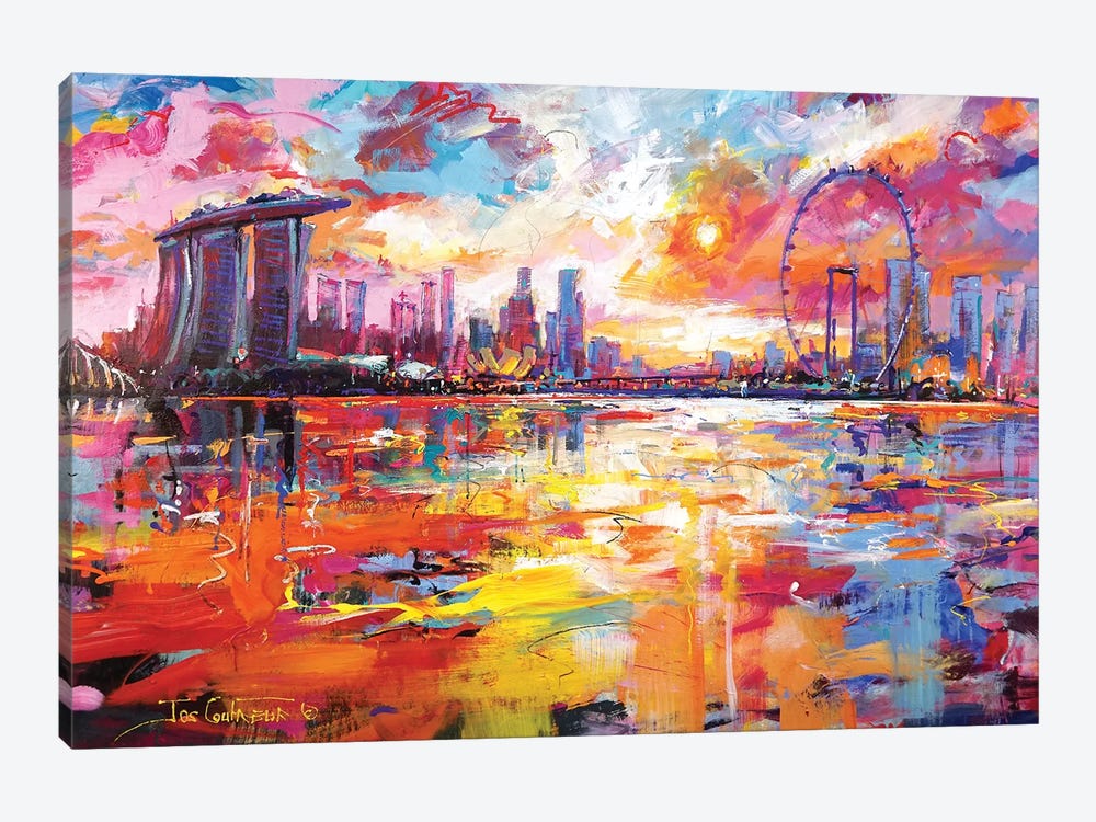 Singapore Skyline by Jos Coufreur 1-piece Art Print