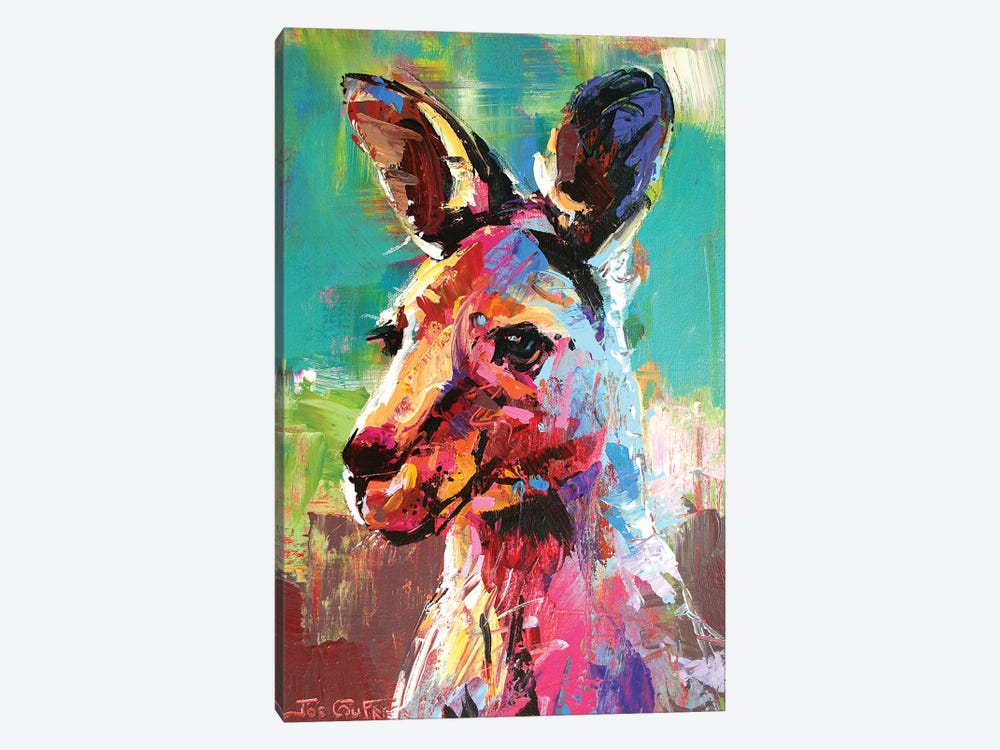Kangaroo by Jos Coufreur 1-piece Canvas Art Print