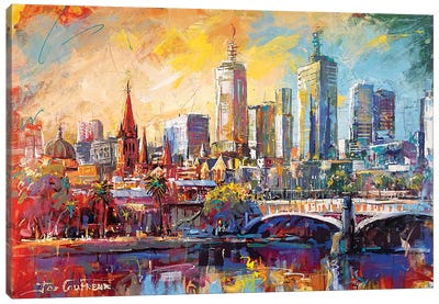 Melbourne Australia Canvas Art Print - Urban River, Lake & Waterfront Art