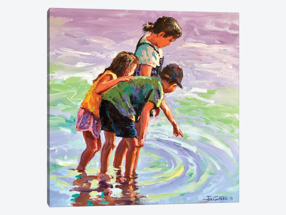 Fun At The Beach by Jos Coufreur 1-piece Canvas Art Print