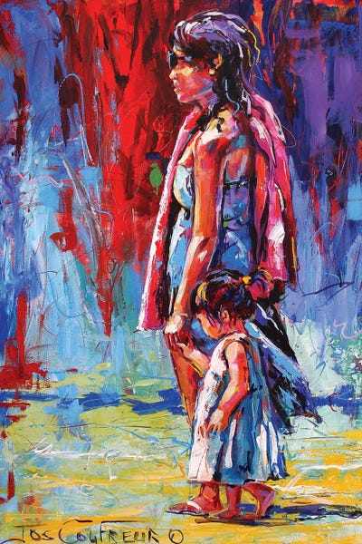 Jos Coufreur: Beach Walk With Mum by Jos Coufreur