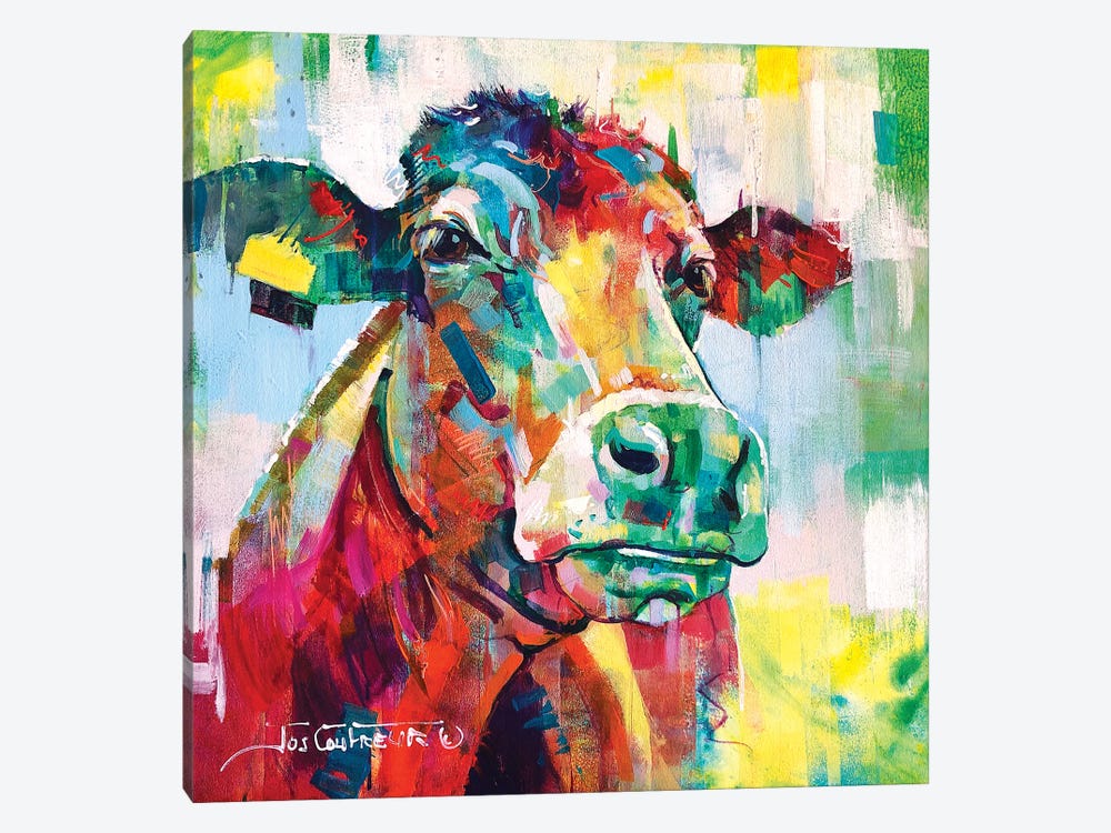 Curious Cow by Jos Coufreur 1-piece Canvas Artwork