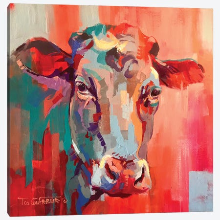 Nellie the Cow Canvas Print #JCF199} by Jos Coufreur Art Print