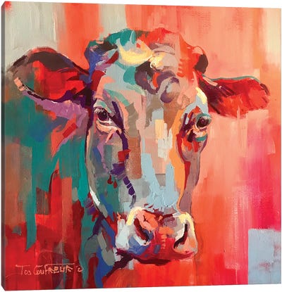 Nellie the Cow Canvas Art Print - Jos Coufreur