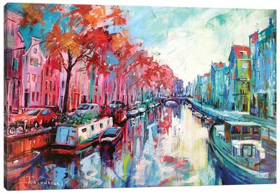 Amsterdam Canvas Art Print - Jos Coufreur