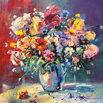 Canvas Print: Bloom - Vase With Flowers by Jos Coufreur - thumbnail