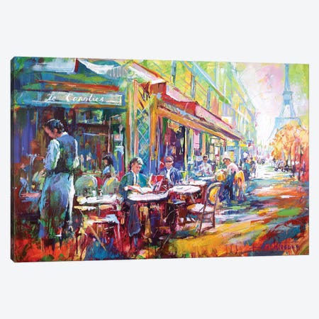 French Cafe Canvas Print #JCF29} by Jos Coufreur Canvas Wall Art