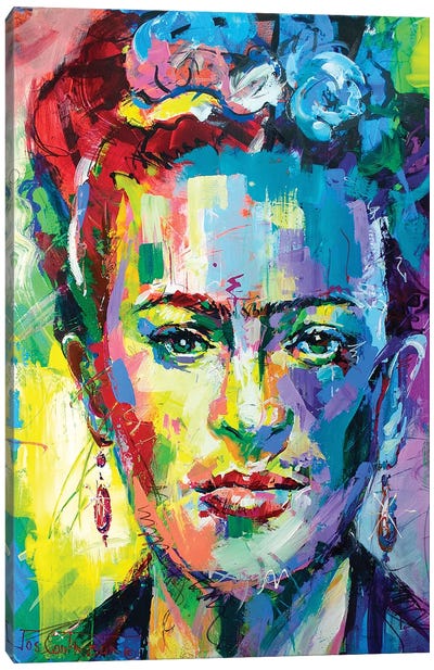 Frida Kahlo Canvas Art Print - Jos Coufreur