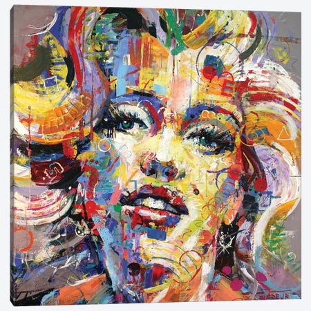 Marilyn Monroe VI Canvas Print #JCF57} by Jos Coufreur Canvas Art