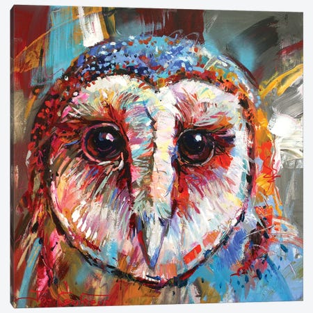 Masked Owl Canvas Print #JCF61} by Jos Coufreur Canvas Wall Art