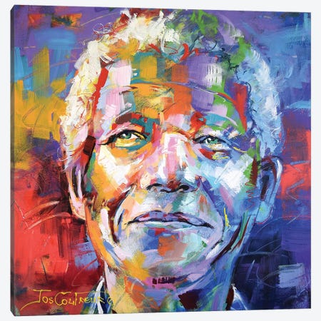 Nelson Mandela Canvas Print #JCF65} by Jos Coufreur Canvas Art Print