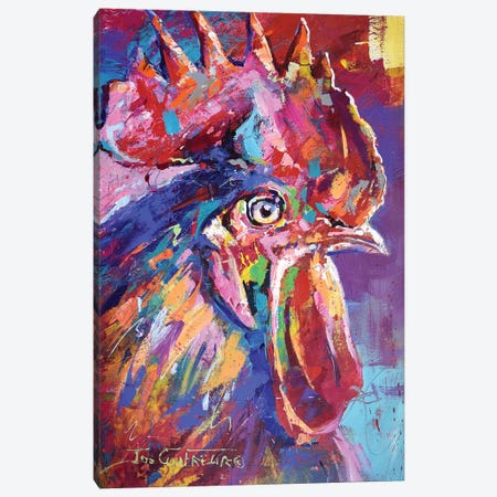 Rooster Canvas Print #JCF69} by Jos Coufreur Canvas Artwork
