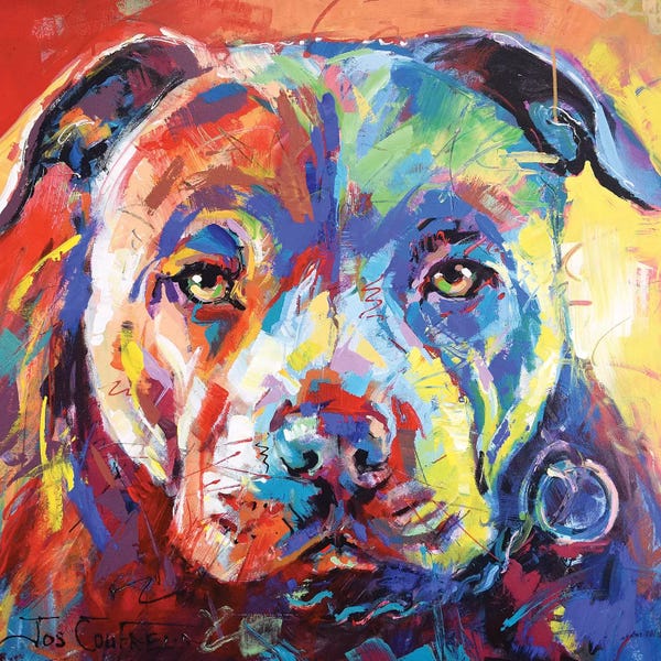 Current Day Impressionism: Staffordshire Bull Terrier by Jos Coufreur