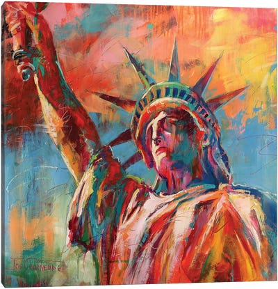 Statue Of Liberty Canvas Art Print - Jos Coufreur