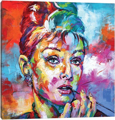 Audrey Hepburn Canvas Art Print - Jos Coufreur