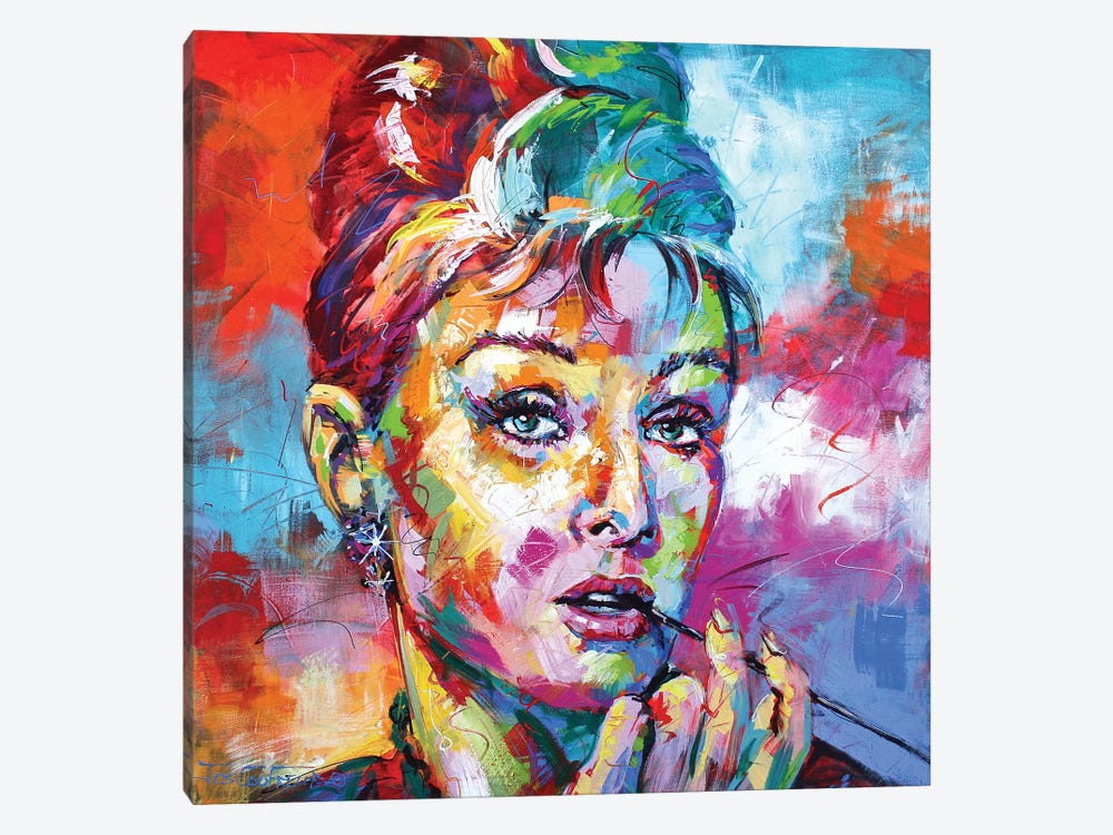 Audrey Hepburn by Jos Coufreur 1-piece Canvas Artwork