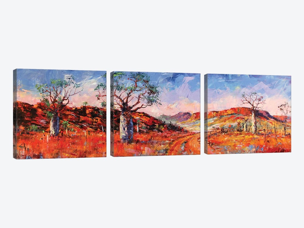 Boab Trees I by Jos Coufreur 3-piece Canvas Artwork