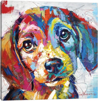 Beagle Canvas Art Print - Jos Coufreur