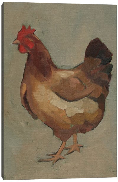 Egg Hen II Canvas Art Print - Chicken & Rooster Art
