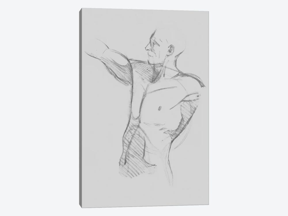 Male Torso Sketch IV by Jacob Green 1-piece Canvas Print
