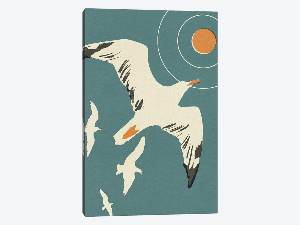 Seagull Block Print II by Jacob Green 1-piece Canvas Art Print