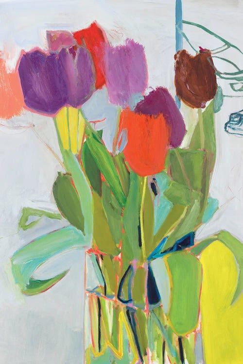 Tulips and Two Cars by Jessica Singerman wall art