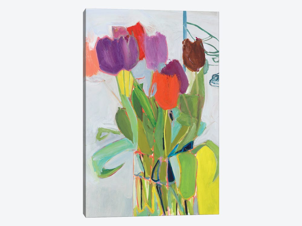 Tulips and Two Cars by Jessica Singerman 1-piece Canvas Art
