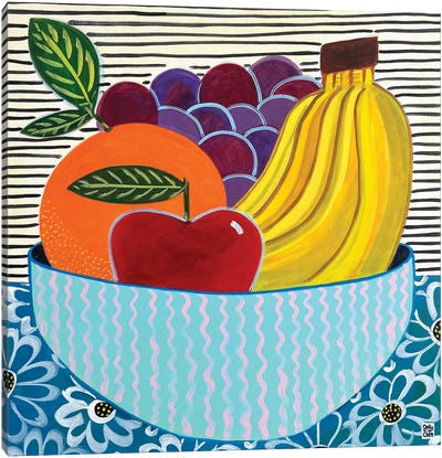 Fruit Bowl Canvas Art Print - Oranges