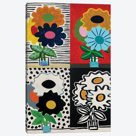 Four Seasons Flowers Canvas Print #JCN15} by Jelly Chen Canvas Artwork