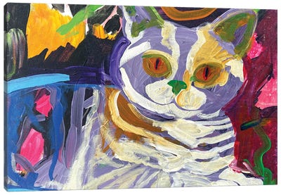 Purple Cat Canvas Art Print