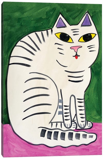 Striped Cat Canvas Art Print - Artists Like Picasso