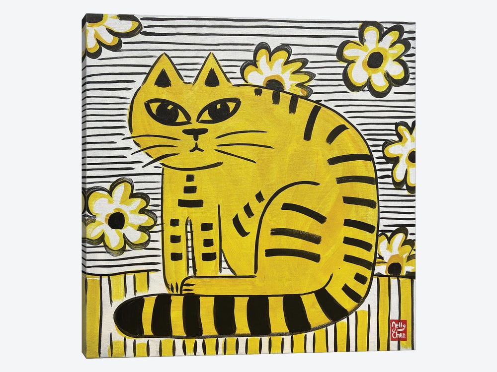 Yellow Cat by Jelly Chen 1-piece Art Print