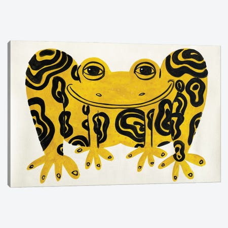 Yellow Frog Canvas Print #JCN39} by Jelly Chen Art Print