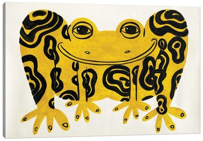 Yellow Frog Canvas Art Print - Dopamine Decor