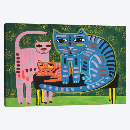 Cat Family Canvas Print #JCN6} by Jelly Chen Canvas Art Print