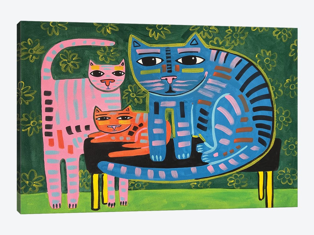 Cat Family by Jelly Chen 1-piece Canvas Wall Art