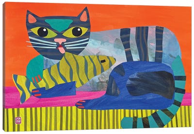 Cat Fish Canvas Art Print - Jelly Chen