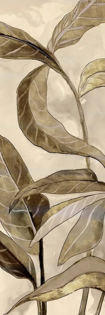 Neutral Leaves by Jacob Q framed canvas print