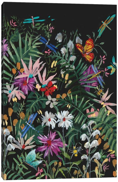 Midnight Wildflowers Canvas Art Print