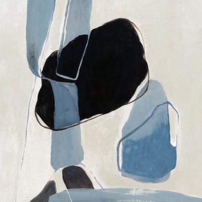 Blue Interaction Pass I by Jacob Q framed canvas print