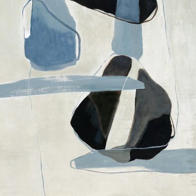 Blue Interaction Pass II by Jacob Q framed canvas print